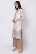 Off White Relaxed Kurta Palazzo Suit Set image number 3