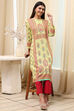 Green Printed Straight Kurta image number 0