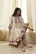Beige Cotton Printed Tiered Dress image number 6