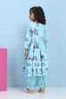 Blue Cotton Printed Tiered Suit Set image number 4