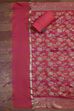 Pink Cotton Printed Embroidered Unstitched Suit Set image number 3