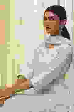 Aqua Pure Cotton Printed Kalidar Suit Set image number 8