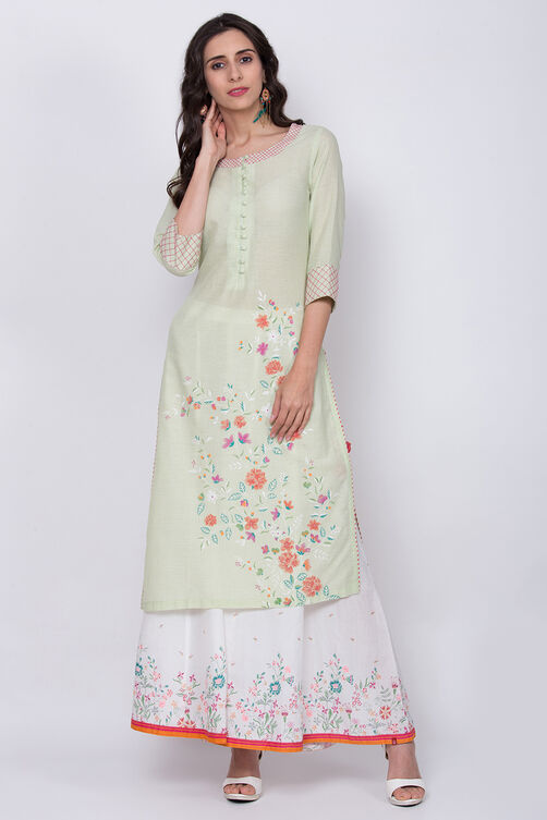 Green Straight Kurta image number 0
