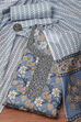 Indigo Cotton Hand Block Print Unstitched Suit Set image number 9