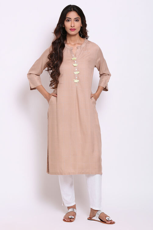 Aqua Rayon Straight Kurta image number 0