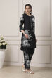 Blue Cotton Floral Printed Straight Suit Set image number 5
