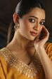 Red Brass Gold Plated Stone Studded Drop Earrings image number 3