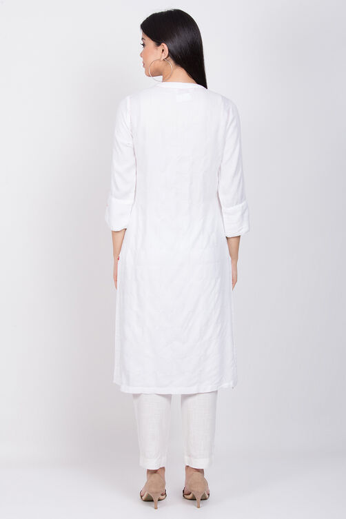 Ice Blue Rayon Straight Kurta image number 4
