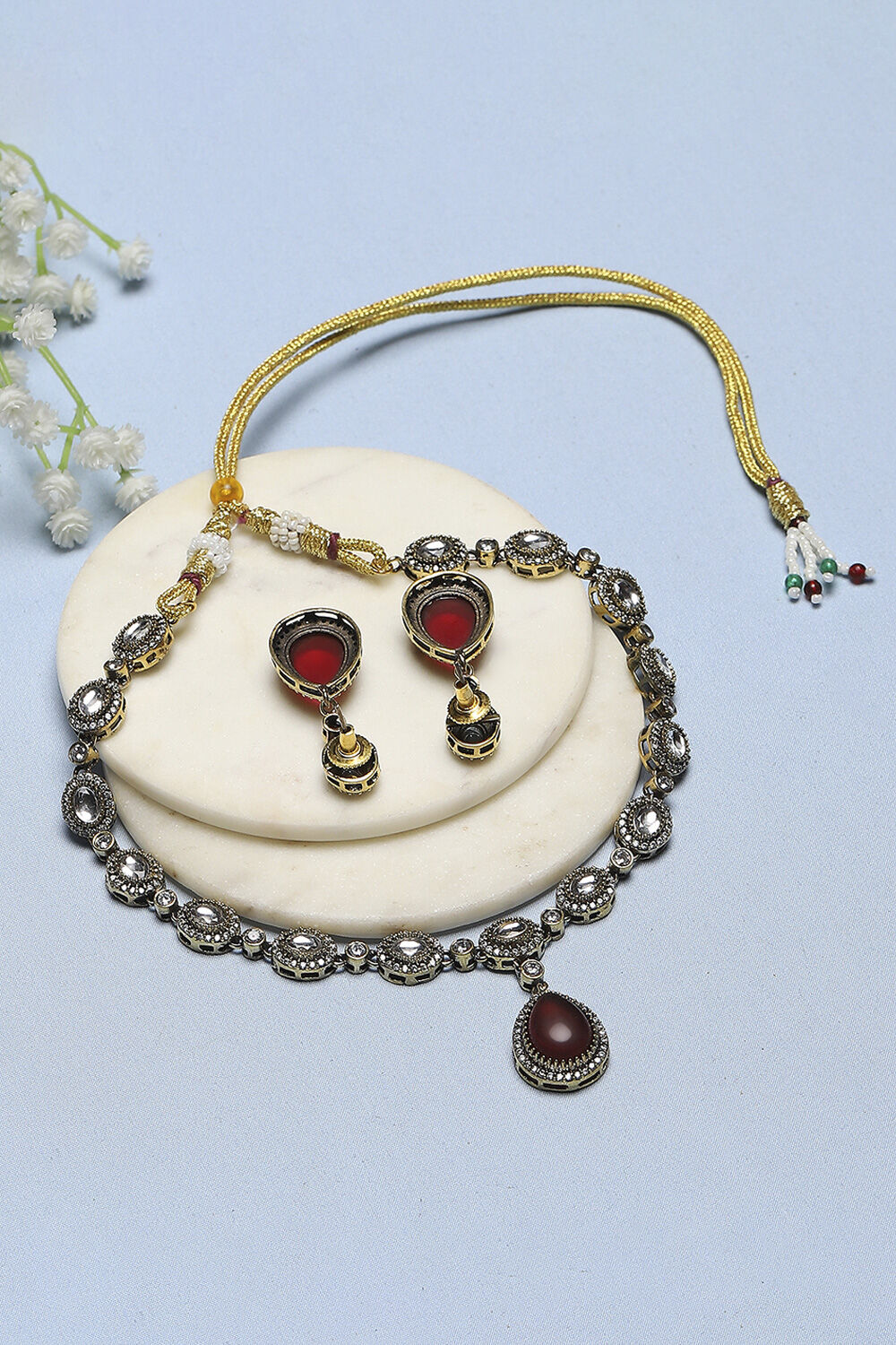 Red Brass Drop & Danglers image number 2