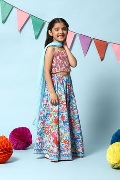 Pink Viscose Short Top Lehenga Set image number 6
