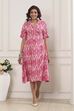Pink Cotton Flared Dress image number 5