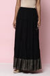 Black Flared Art Silk Skirts image number 2