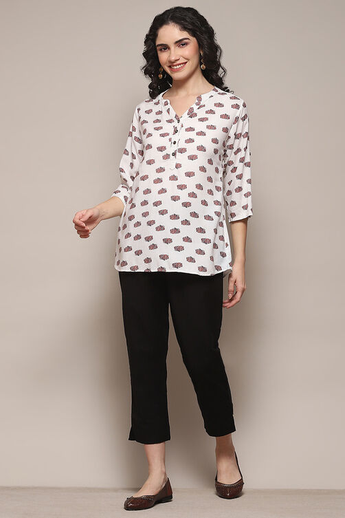 Rust Cotton Flax Slim Solid Pants image number 0