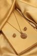 Gold Plated Brass Pendant Temple Necklace Set image number 0
