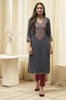 Denim Rayon Straight Kurta image number 5