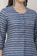 Indigo Blue Geometric Printed Straight Kurta image number 1