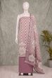 Purple Linen Contemporary Print Unstitched Suit Set image number 4