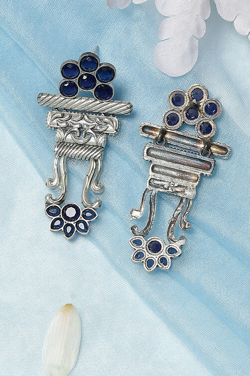 Oxidized Blue Earrings image number 2