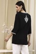 Black Straight Short Kurta image number 3