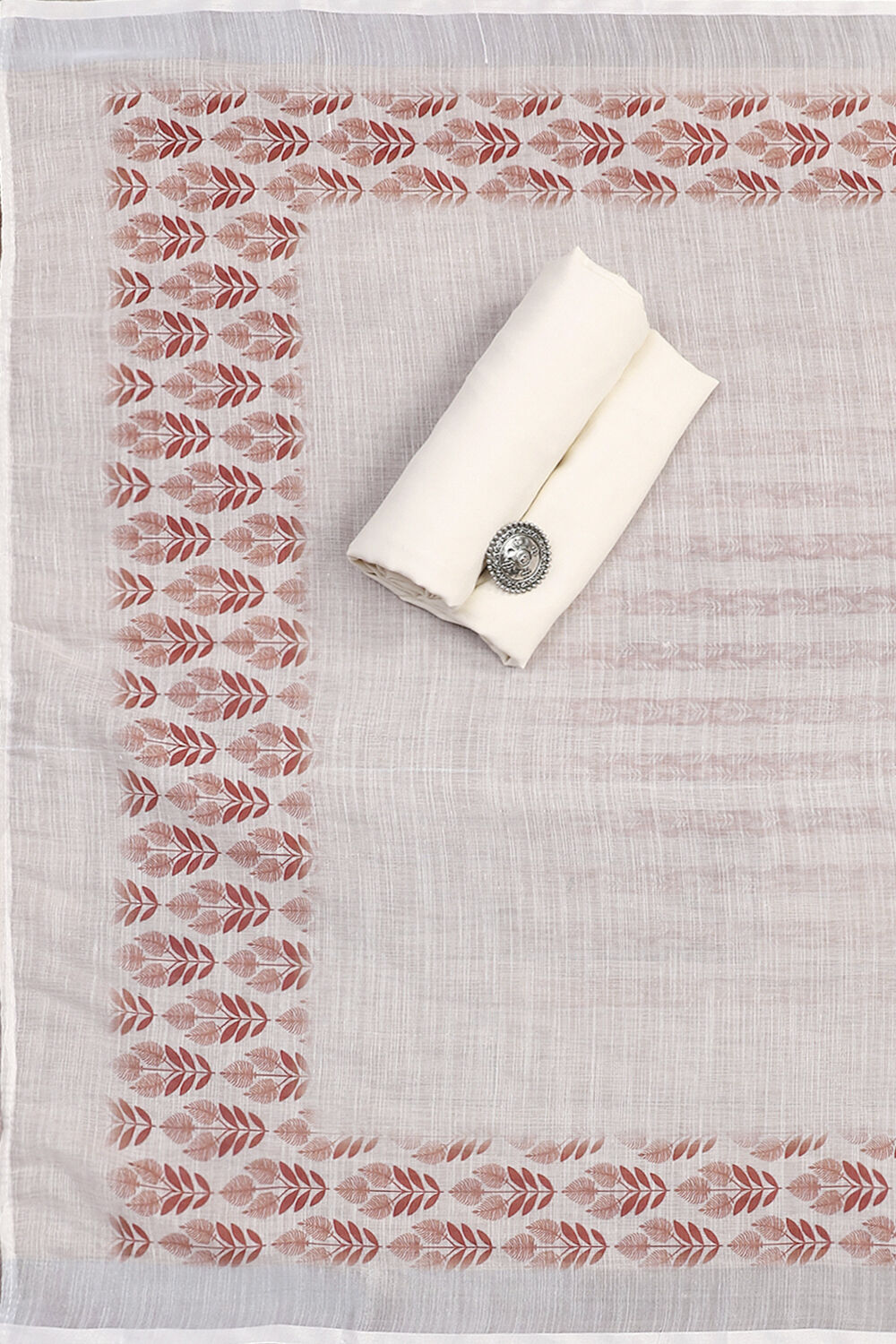 Black Linen Blend Machine Embroidered Unstitched Suit Set image number 2