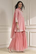 Light Pink Cotton Silk Embroidered Straight Suit Set image number 5