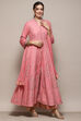 Blush Pink Cotton Anarkali Kurta Lehenga Suit Set image number 6