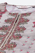 Grey Straight Art Silk Kurta image number 1