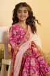 Pink Cotton Floral  Peplum Kurta Set image number 1