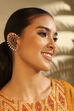 Oxidised Brass Multicolour Ear Cuff Earrings image number 3