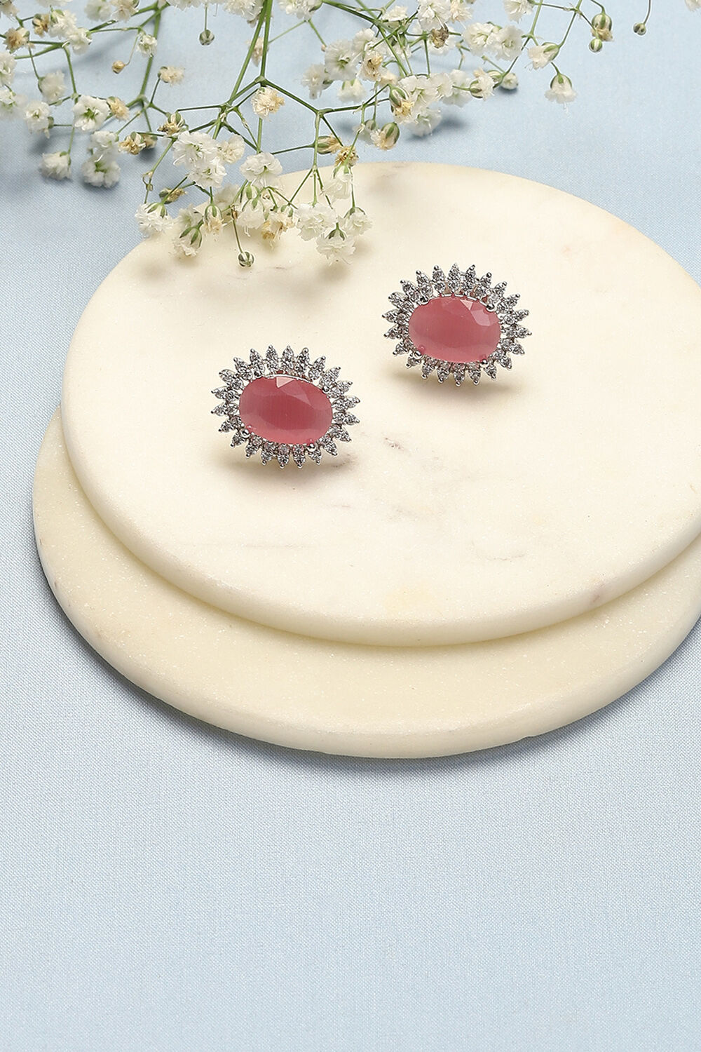 Light Pink Brass Earrings image number 0