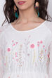 White Cotton Flared Printed Kurta image number 1