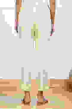 Beige Cotton Solid Regular Pants image number 5