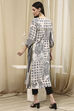 Ivory and Grey Printed Straight Kurta image number 3