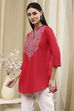 Raspberry Cotton Straight Kurti image number 2