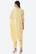 Pastel Yellow Cotton Blend Unstitched Suit Set image number 4