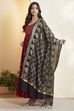 Black Poly Woven Design Dupatta image number 3