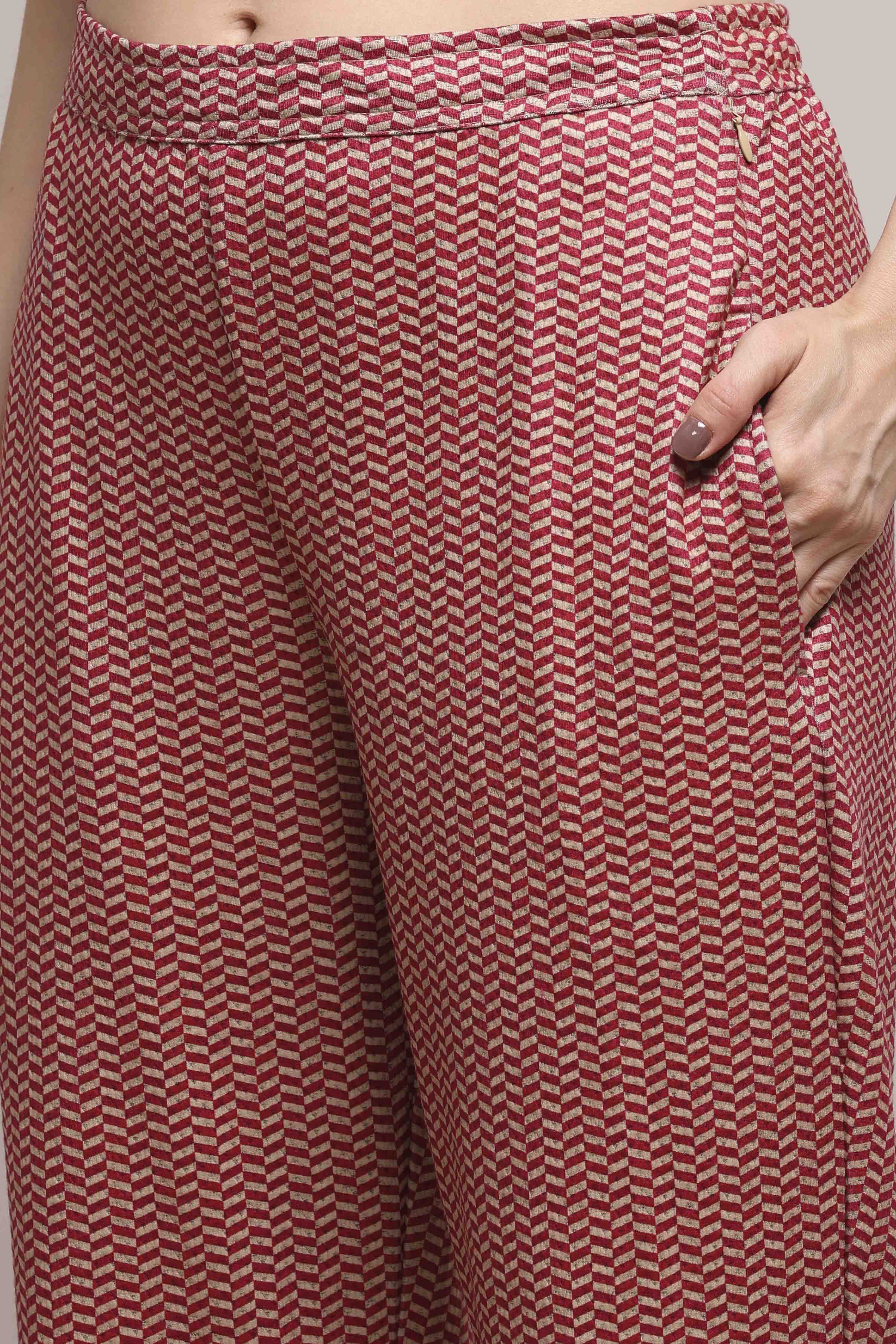 Blue Polyester Straight Printed Kurta Pants Set image number 2