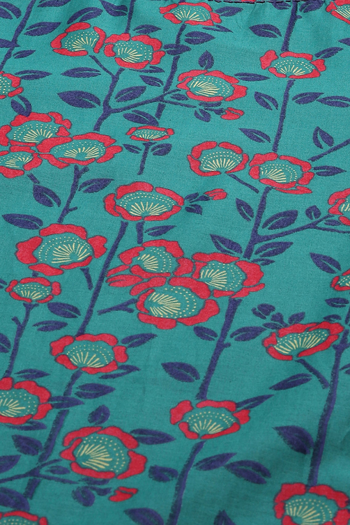 Fuchsia Cotton Straight Printed Kurta image number 1