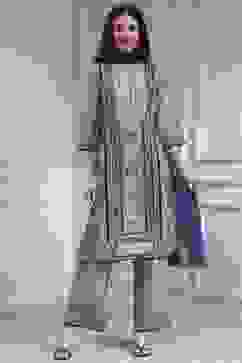 Blue Cotton Printed Straight Suit Set image number 6