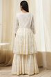 Off-White Cotton Metallic Flared Suit Set image number 4