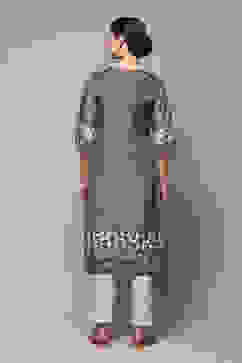 Green Viscose A-Line Printed Kurta image number 4