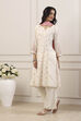 White Poly Chanderi Kalidar Suit Set image number 4