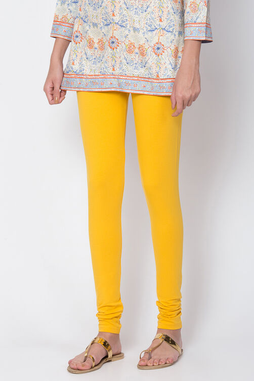 White Cotton Blend Dyed Churidar image number 2