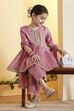 Pink Solid Peplum Viscose Rayon Kurta Set