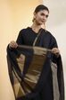 Black Cotton Zari Dupatta image number 1