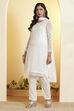 White Lace Straight Chamundi Chiffon Kurta Set image number 3