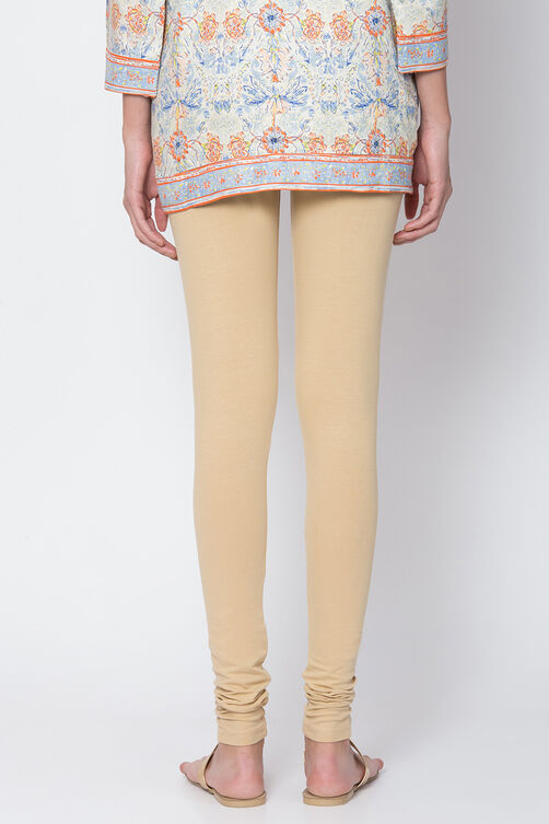 White Cotton Blend Dyed Churidar image number 3