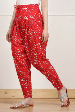 Red Cotton Printed Salwar image number 2