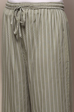 Olive Cotton Yarndyed Palazzo image number 1