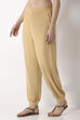 Beige Viscose Lycra Harem Pants image number 2